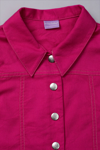 One Friday Kids Girls Collared Cotton Pink Top