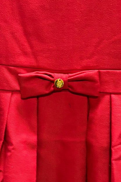 Girls Red Cotton Casual Dress