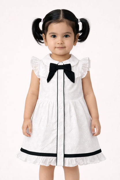 Baby Girls White Schiffli Cotton Dress