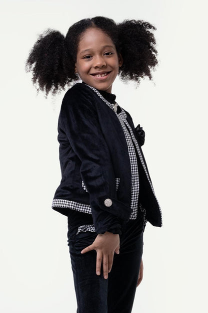 Girls Houndstooth Noir Jacket