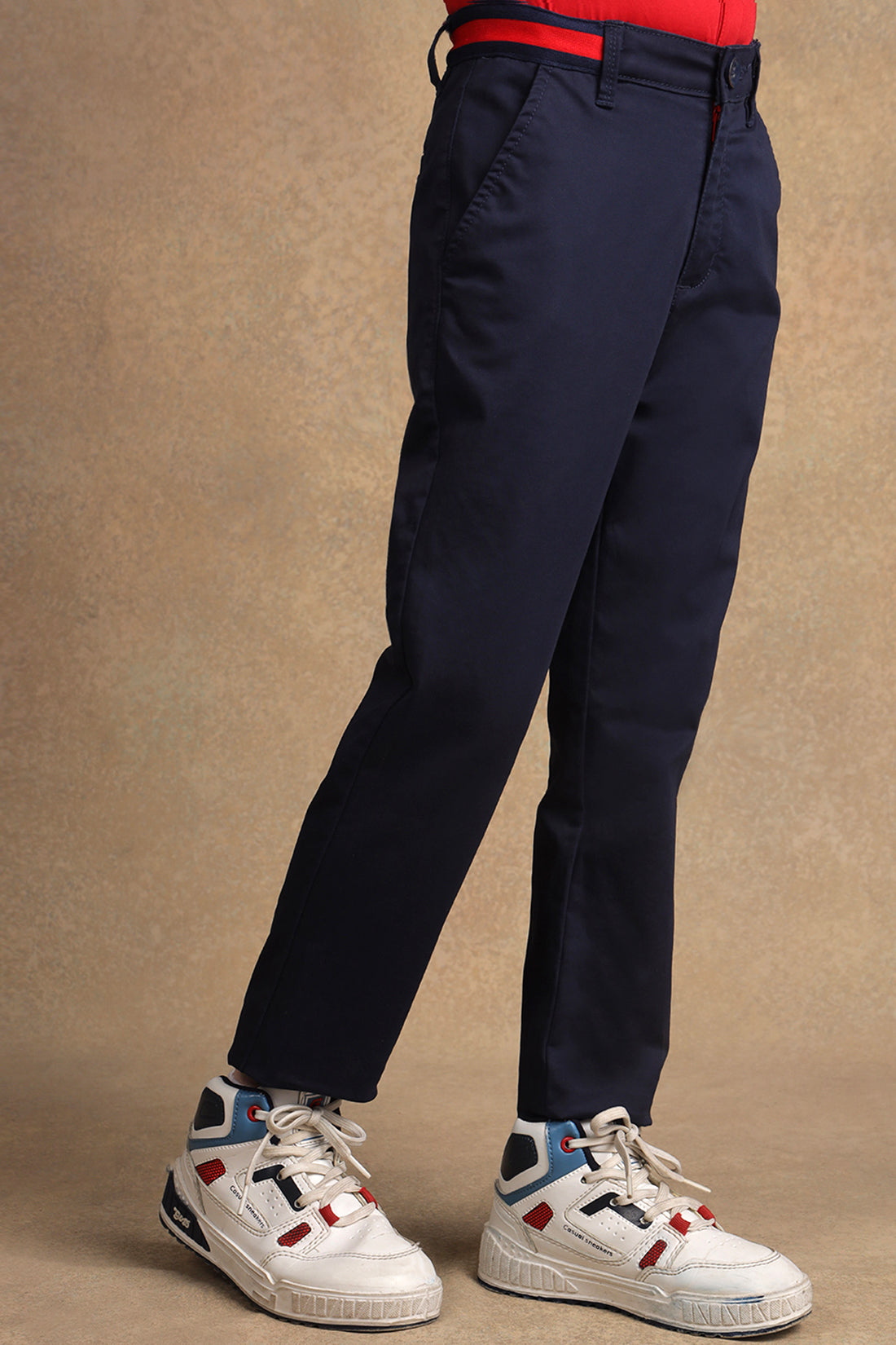 Boys Navy Blue Regular Fit Trouser