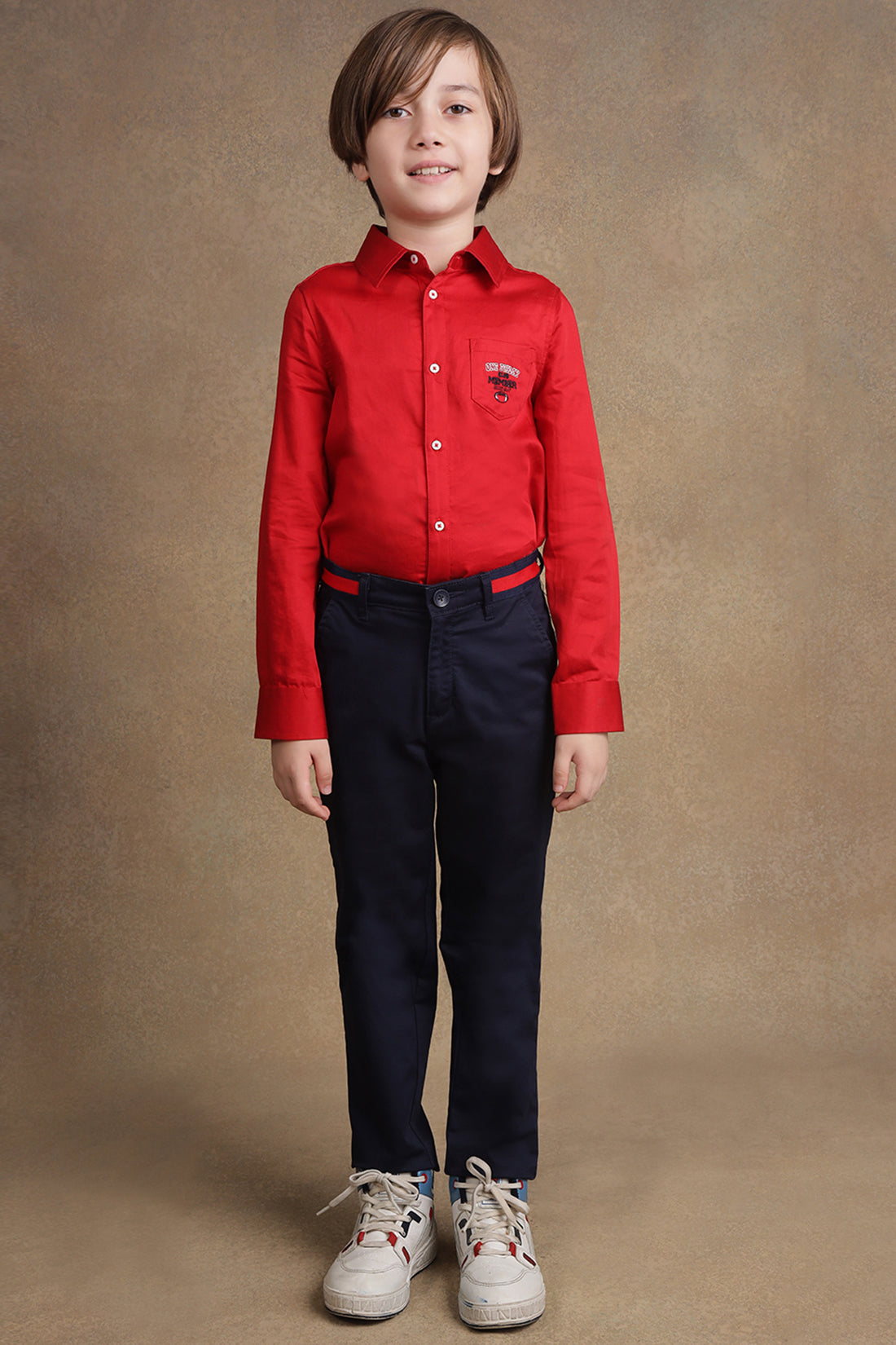 Boys Navy Blue Regular Fit Trouser