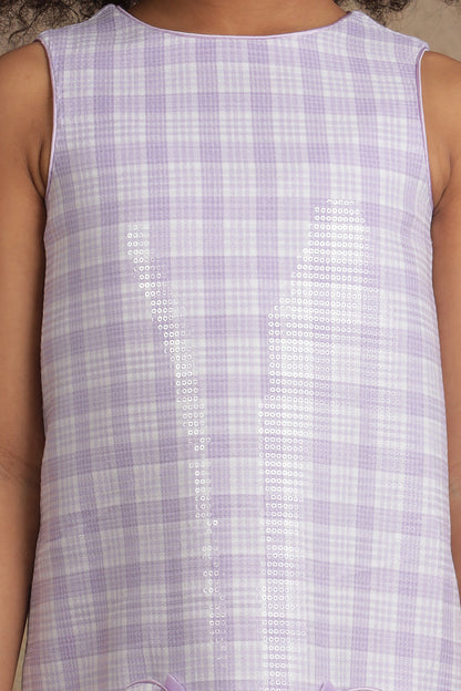 Girls Lavender Sequinned Dress