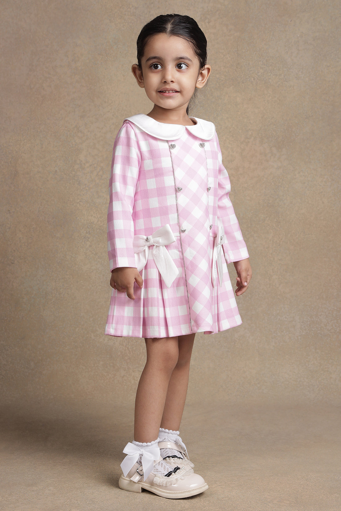Baby Girls Pink & White Check Dress