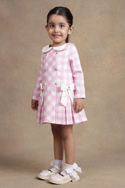 Baby Girls Pink & White Check Dress
