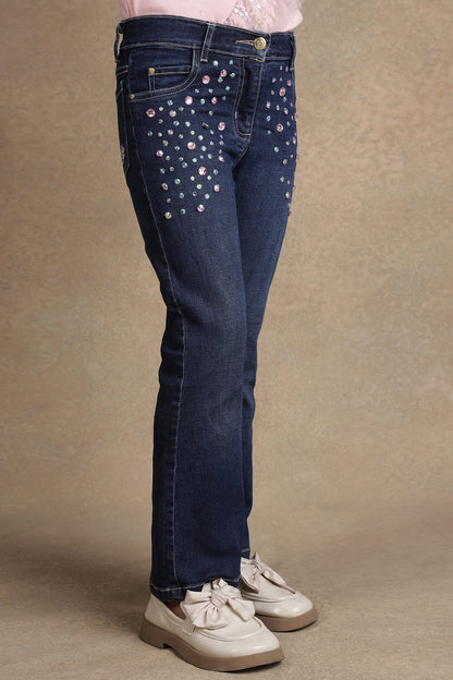 Girls Blue Denim Jeans – Regular Fit