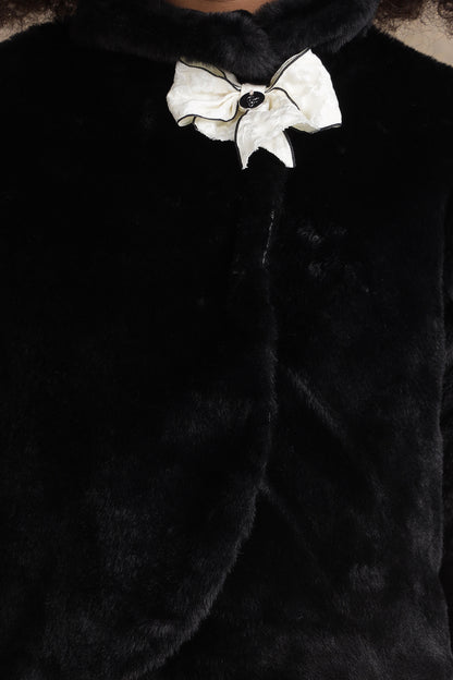 Kids Girls Black Fur Jacket
