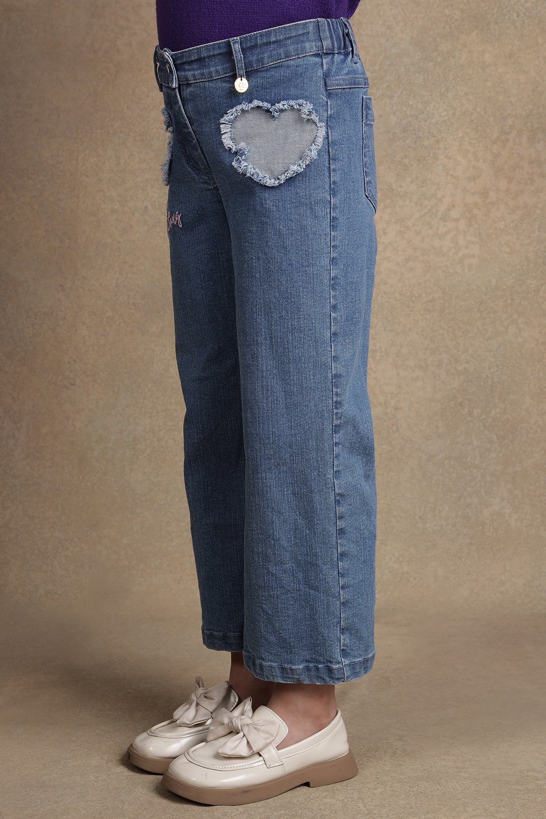 Girls Blue Denim Flared Jeans