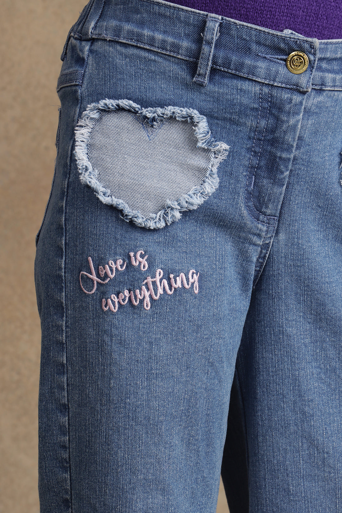 Girls Blue Denim Flared Jeans