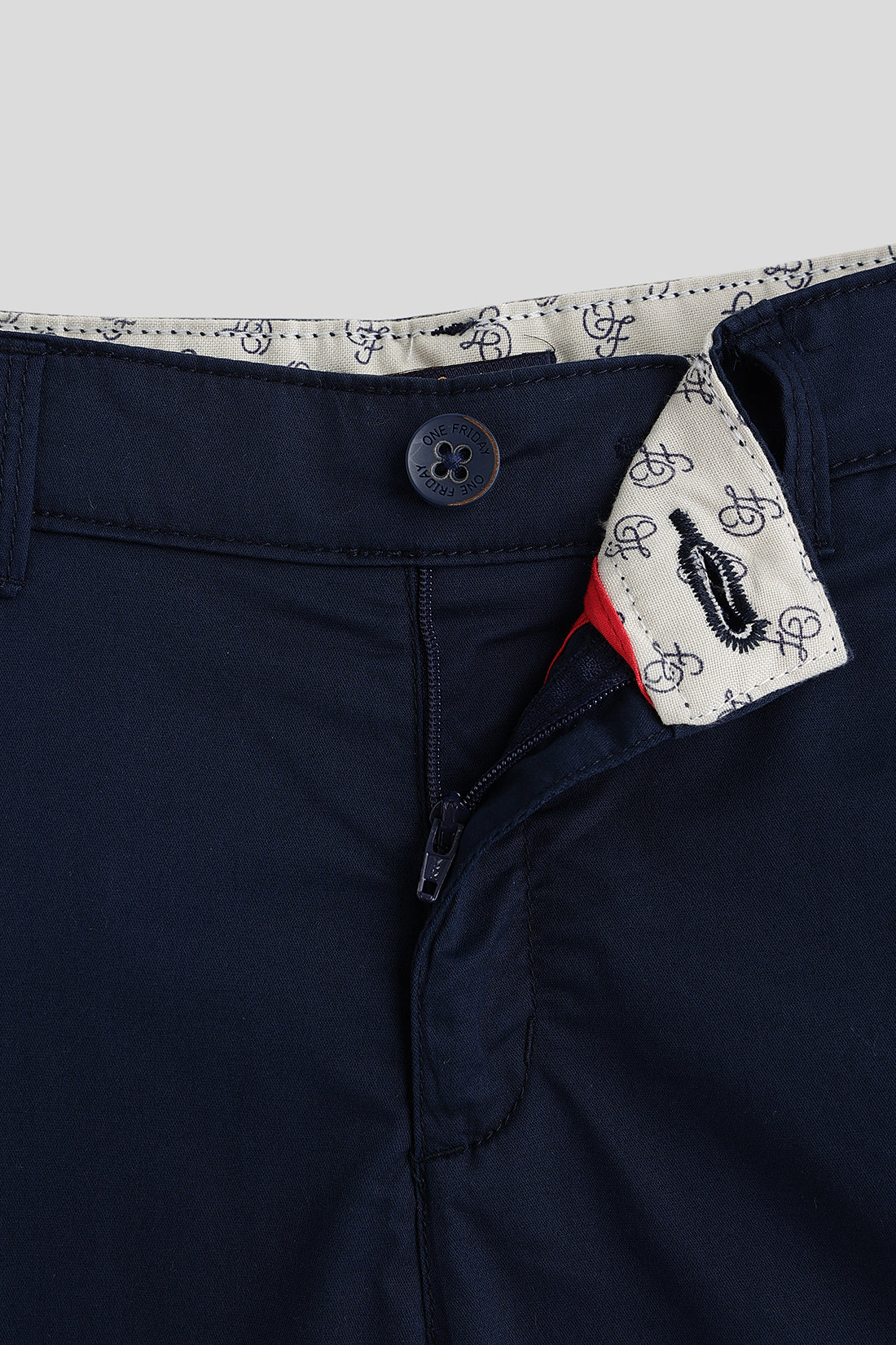 One Friday Boys Navy Blue Solid Short
