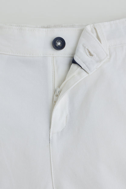 Boys Off White Regular Fit Shorts