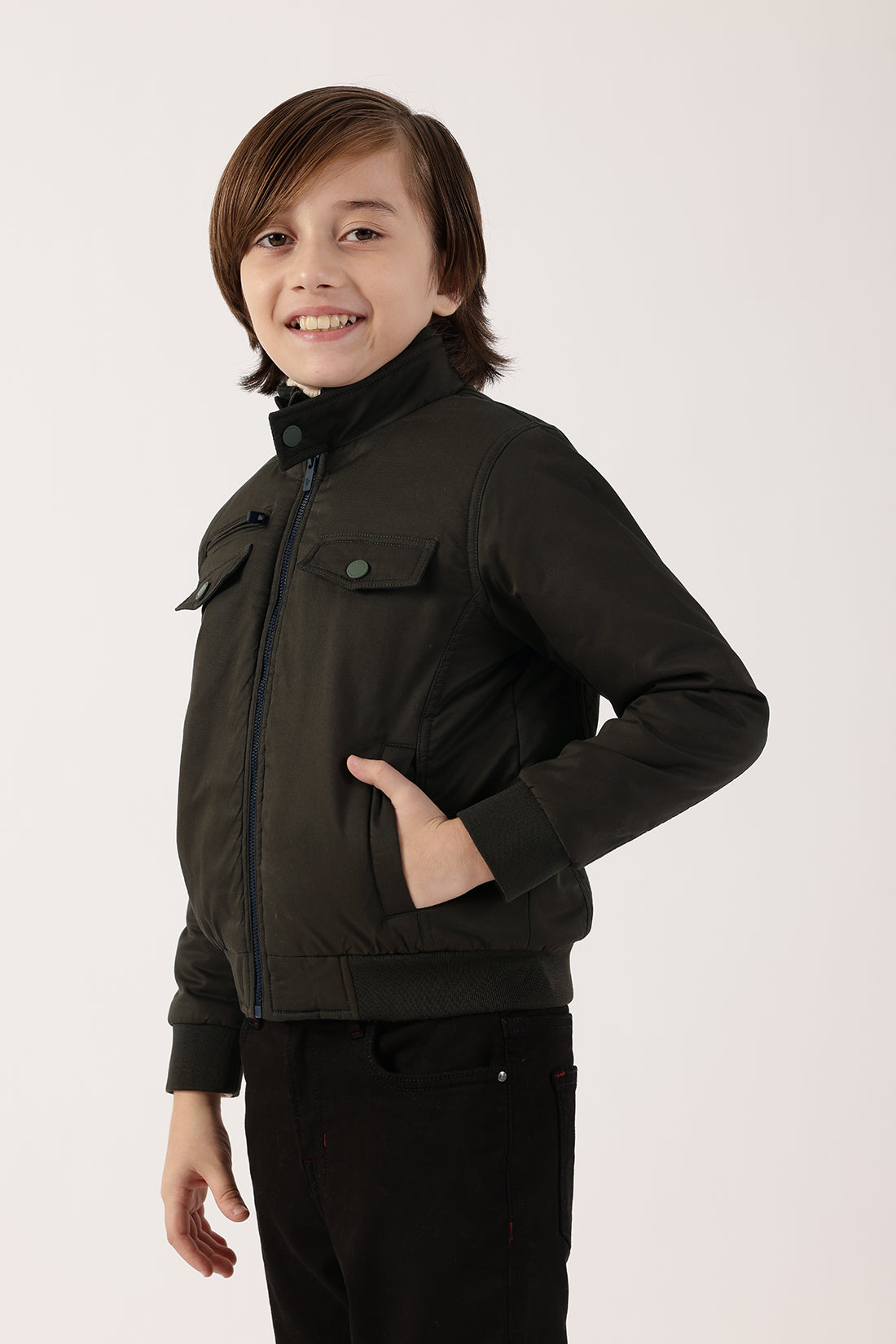 Boys Olive Cotton Jacket One Friday