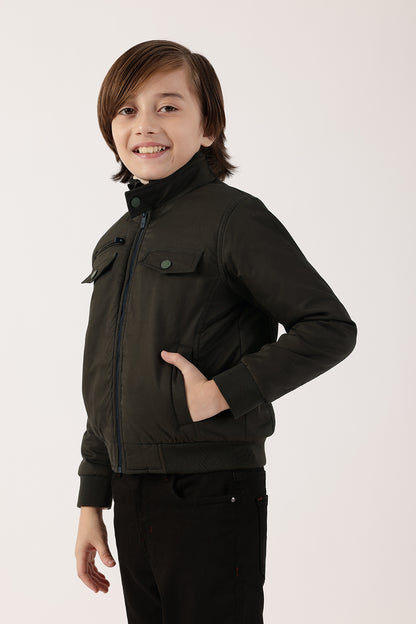 Boys Olive Cotton Jacket One Friday