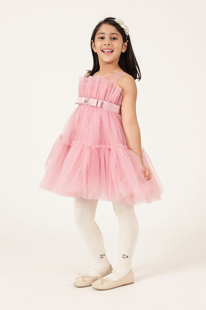 Girls Solid Sleeveless Zip Woven Dress | One Friday