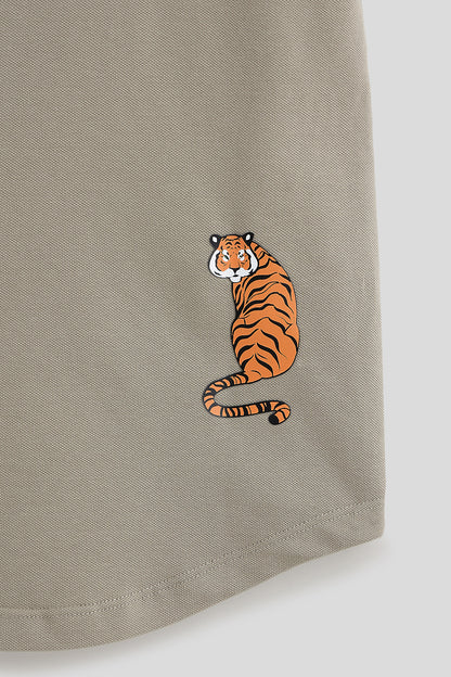 Boys Grey Half Sleeve Solid Shirt by One Friday