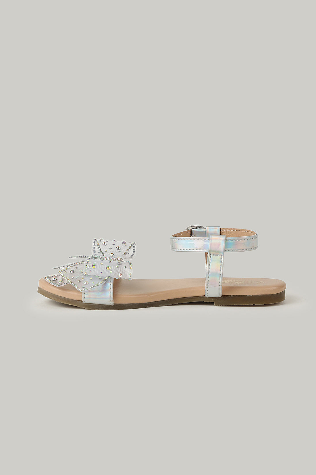 Buy Silver Open Toe Sandals for Girls | One Friday