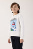 Boys White Sweatshirt – Full Sleeves Cotton Blend Knit | One Friday
