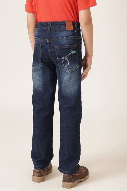 Boys Blue Denim Cotton Regular Fit Jeans