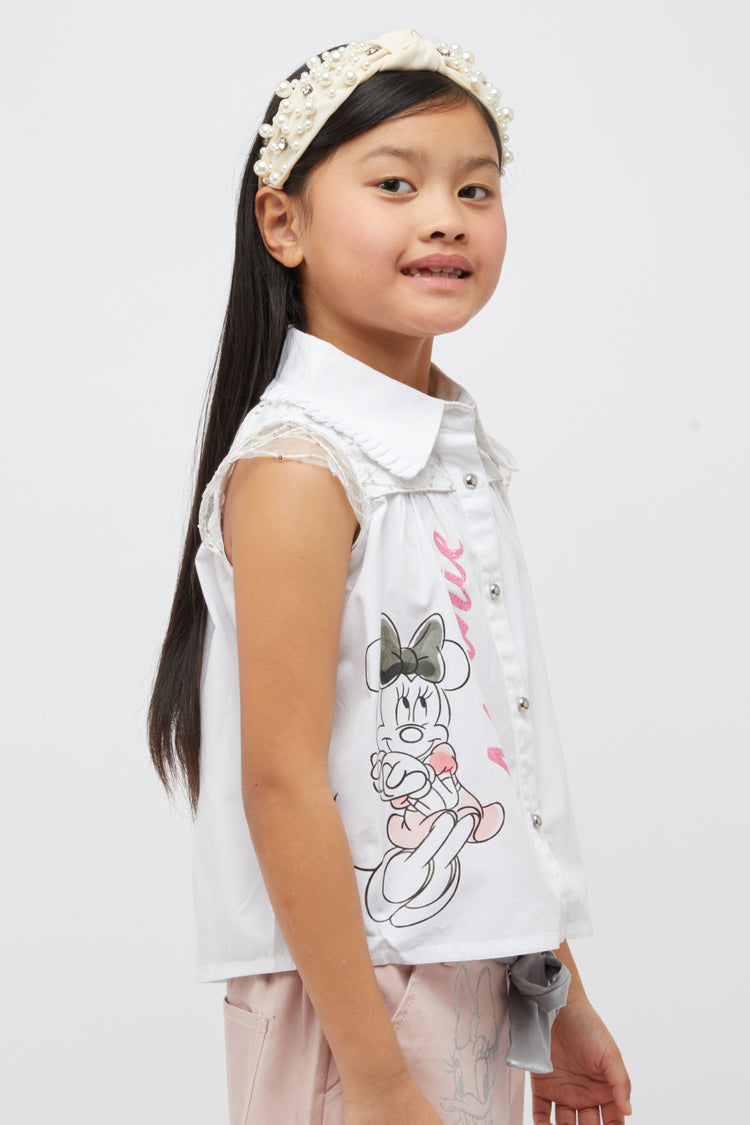 White Minnie Mouse Top