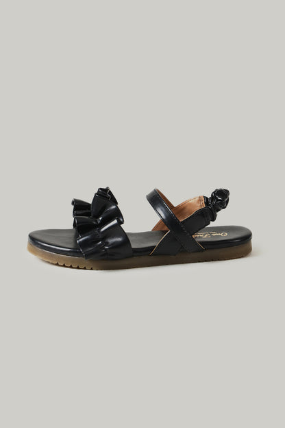 Girls' Black Midnight Ruffle Sandals Online By One Friday