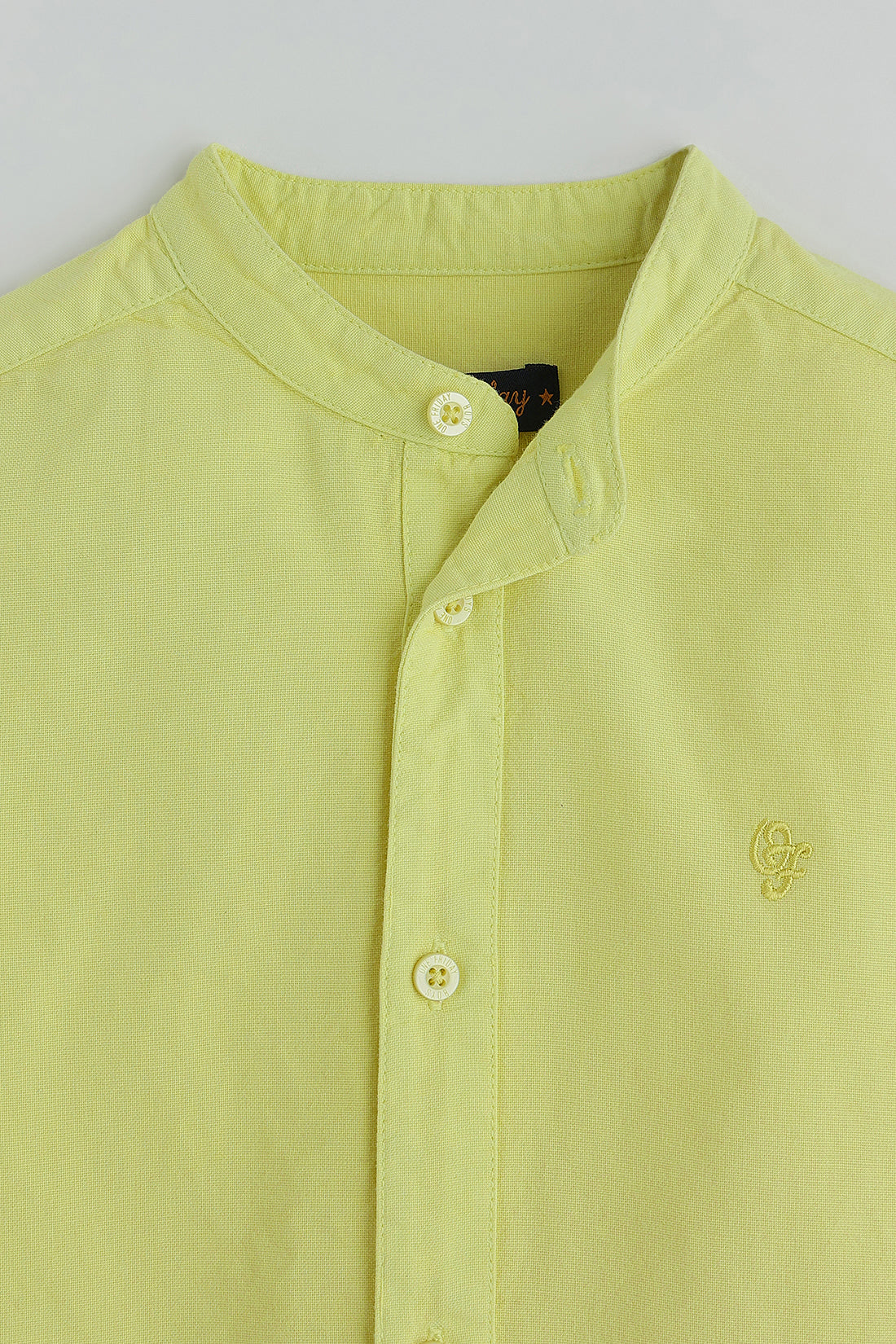 Boys Yellow Full Sleeve Solid Shirt by One Friday