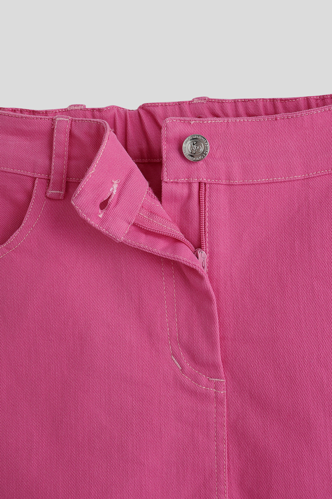 One Friday Girls Pink Solid Skirt