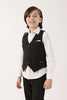 Boys Olive Solid Sleeveless V-Neck Waistcoat