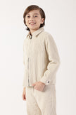 One Friday Boys Beige Cotton Knit Overshirt