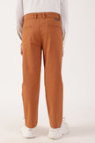 Boys Rust Solid Stretch Cotton Trousers