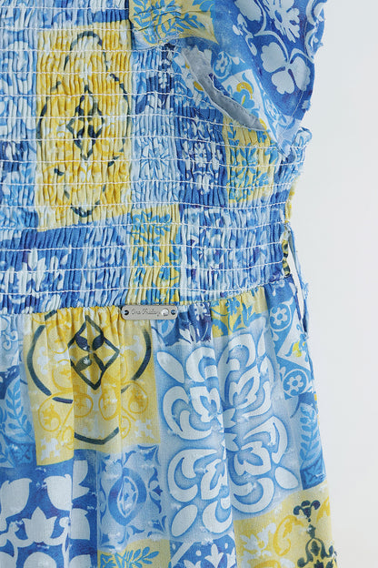 Girls Multicolor Sleeveless Printed Dress