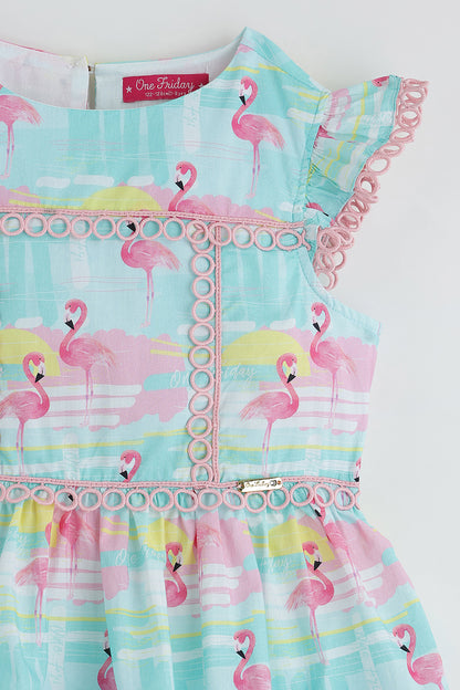 Girls Multicolor Printed Dress