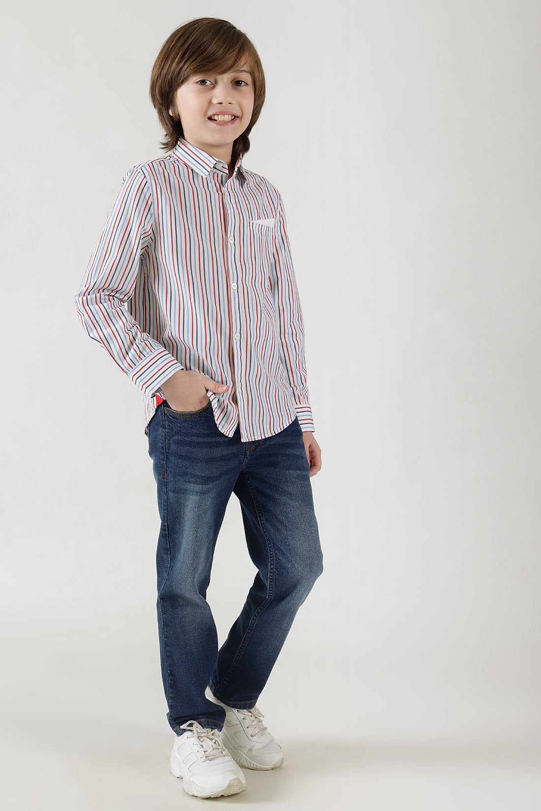 boy in checked shirt