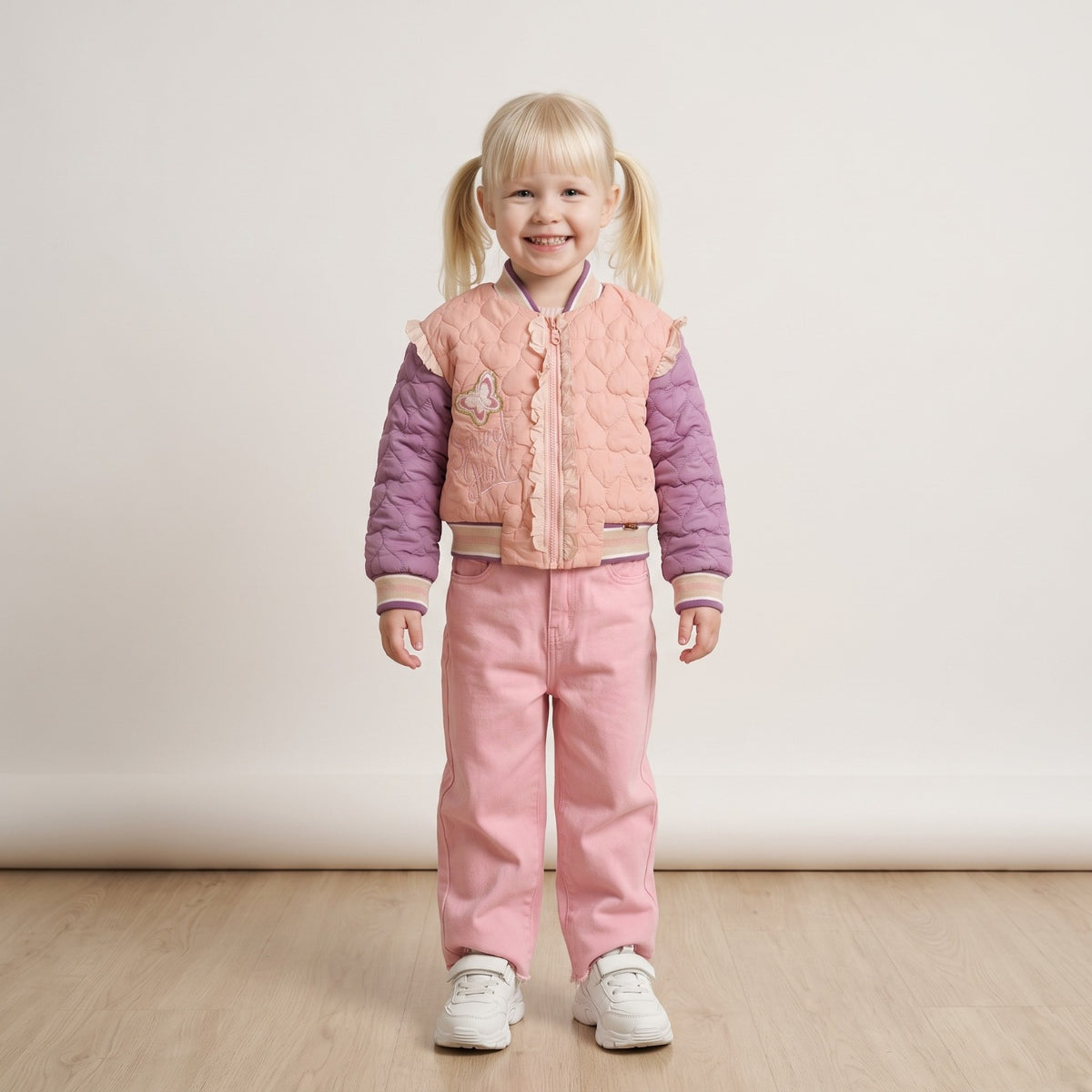 Girls Peach Heart Shape Jacket