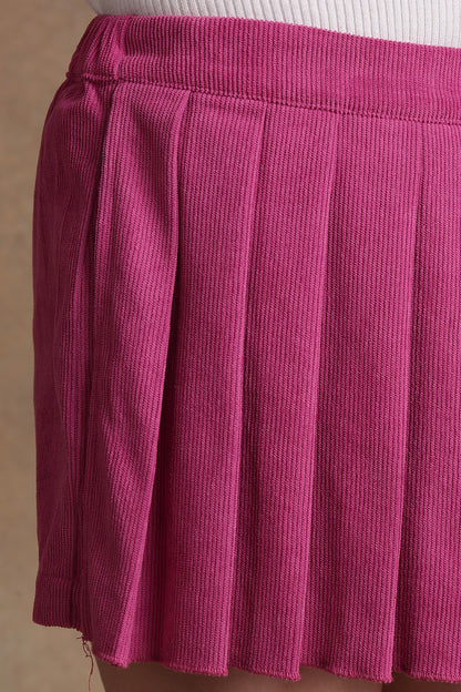 Girls Pink Pleated Skorts