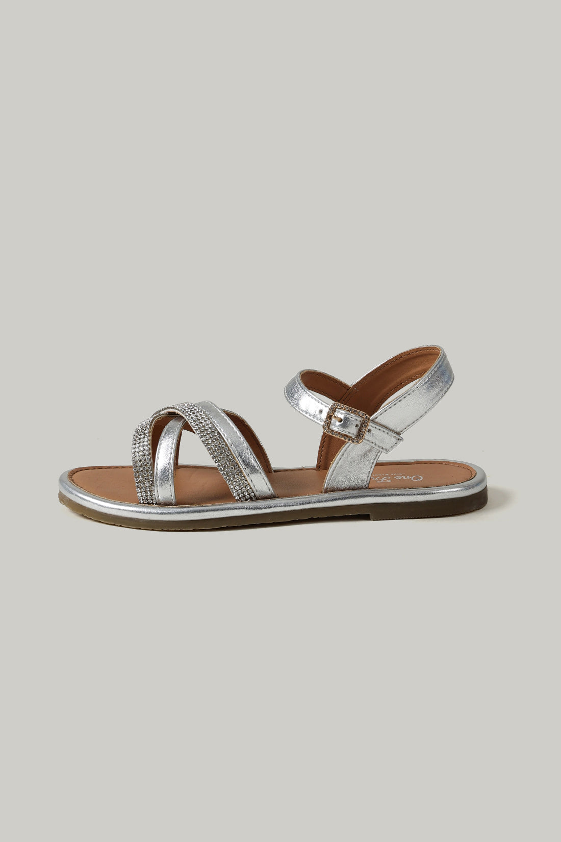 One Friday Girls Silver Solid Sandal