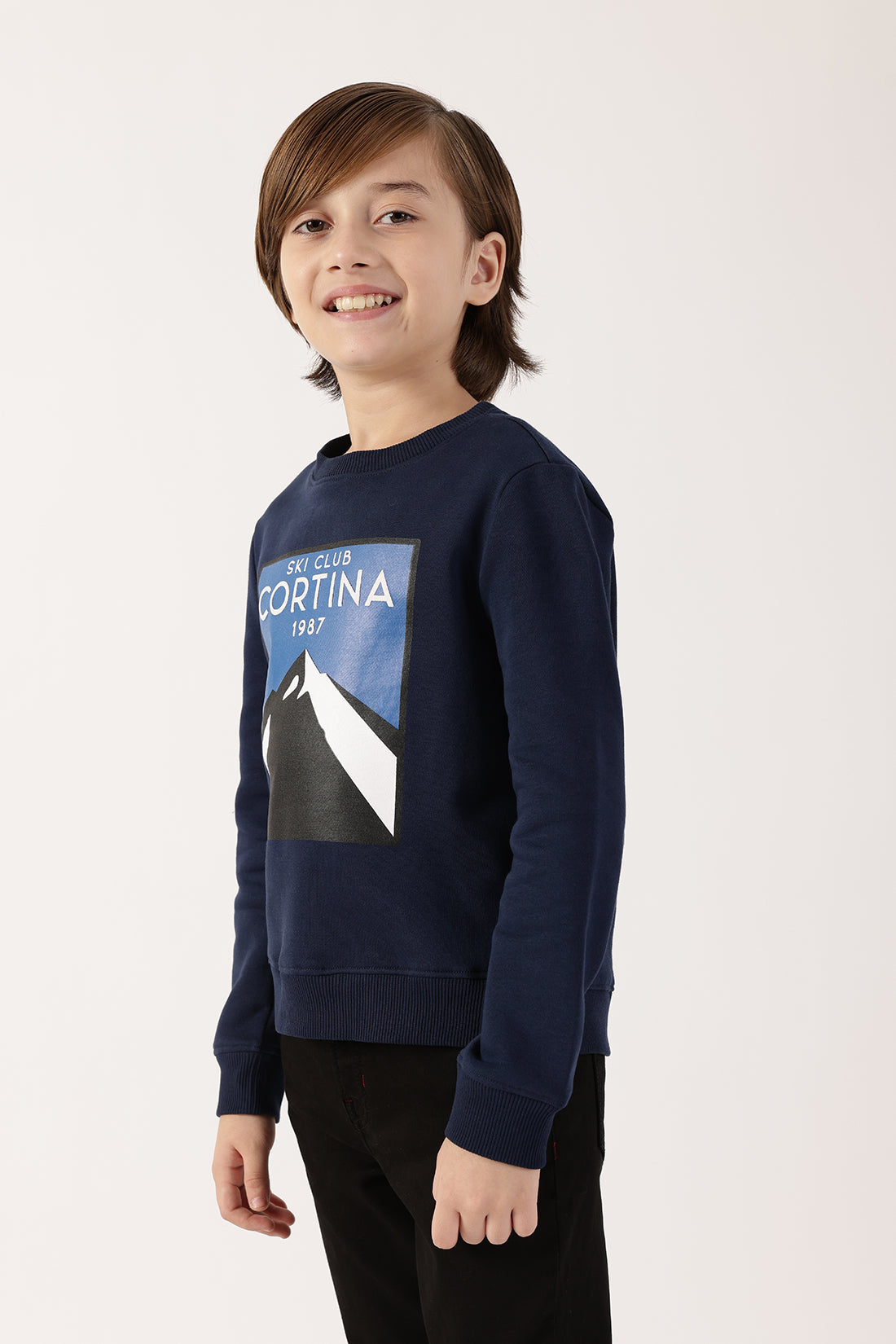 Boys Navy Blue Sweatshirt – Round Neck