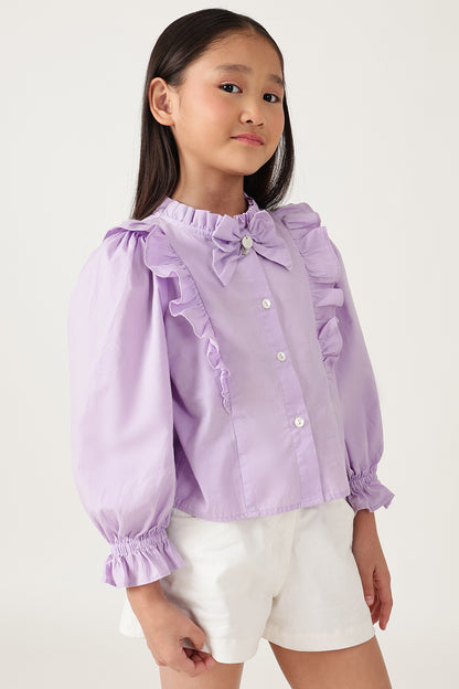 One Friday Girls Lilac Solid Top