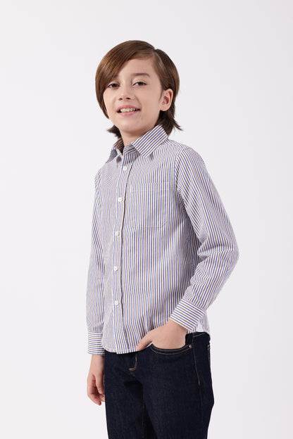 Boys Multi-Color Striped Shirt