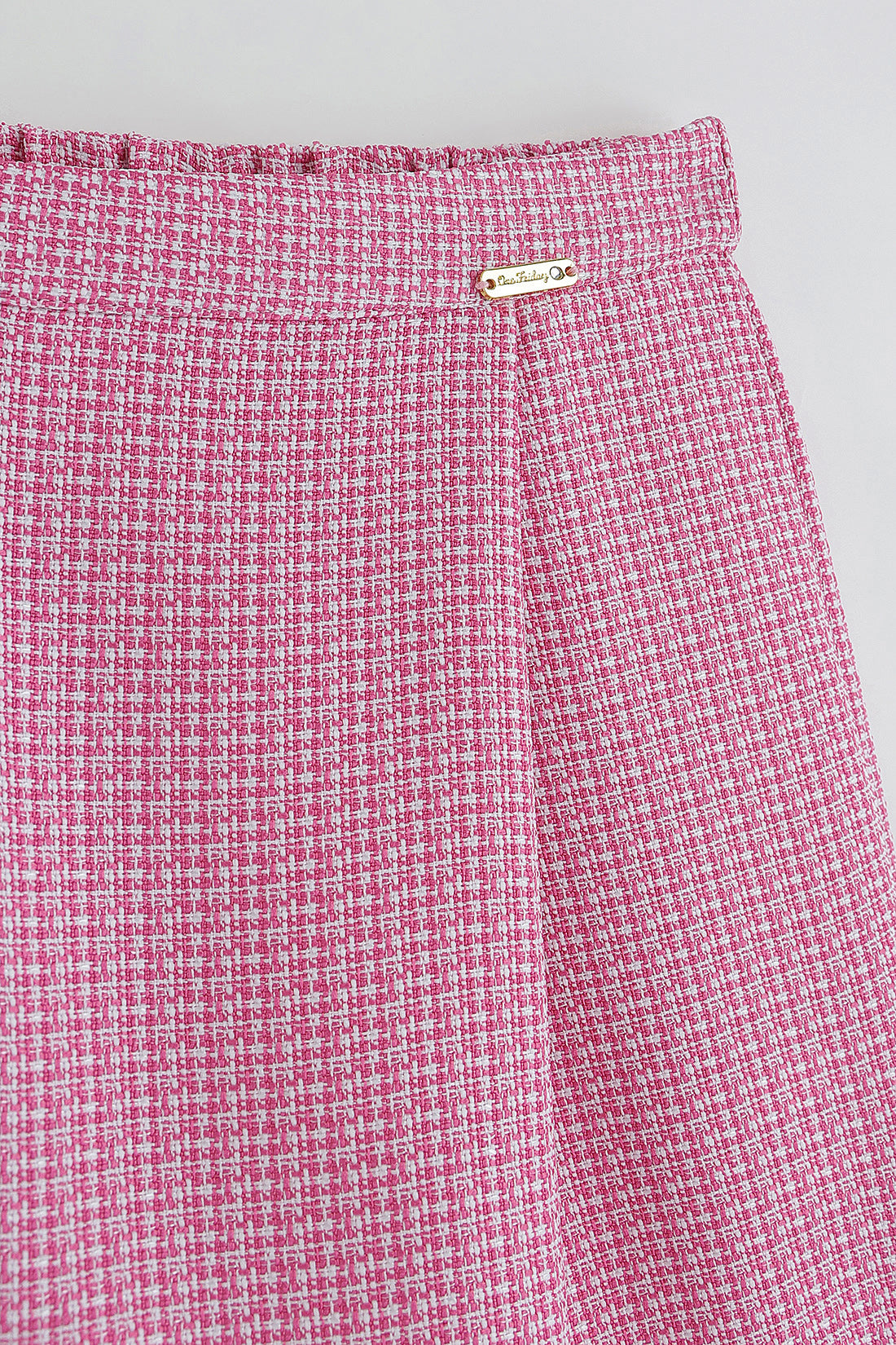 Girls Pink A-Line Fit Yarn Dyed Skirt by One Friday
