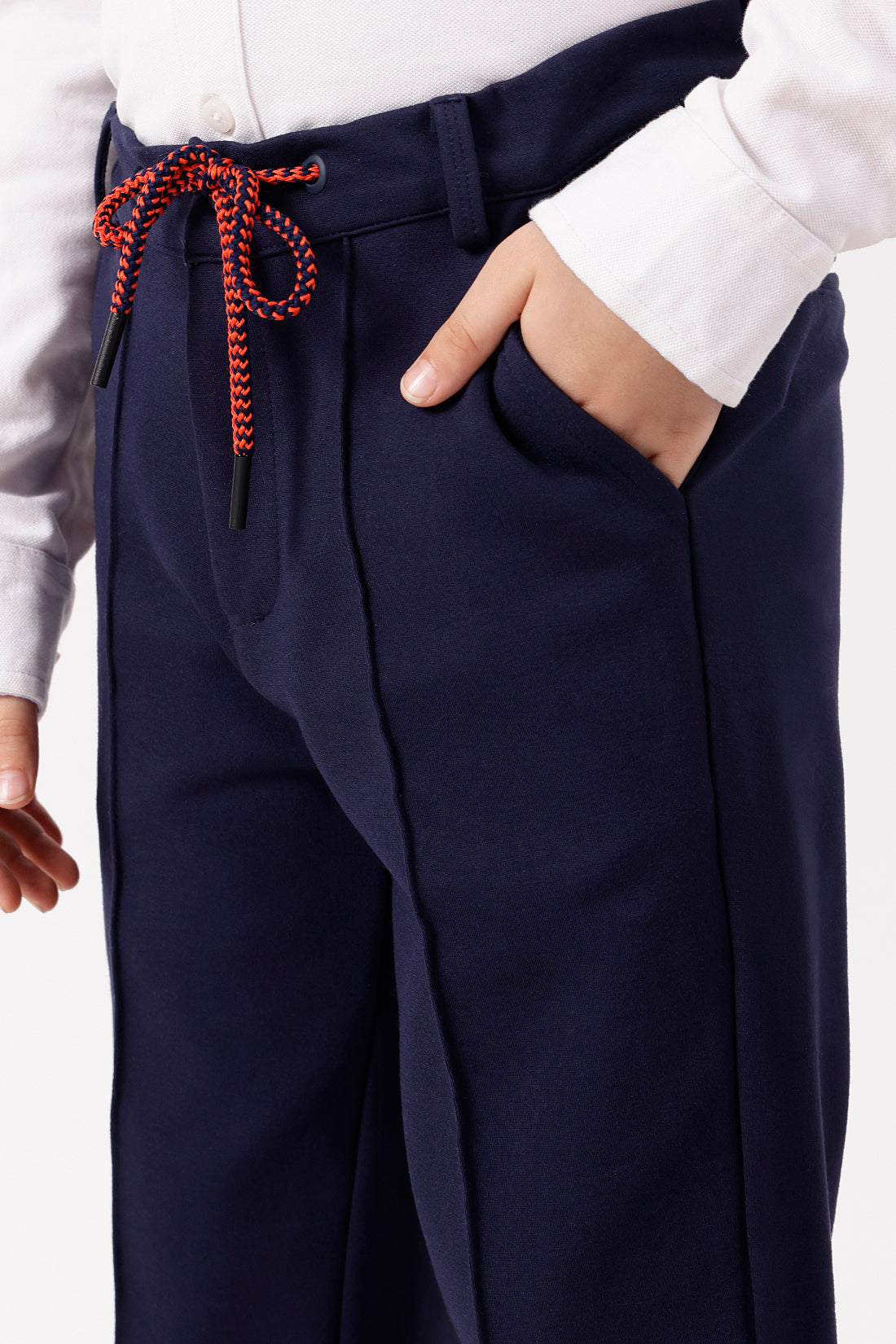 Boys Navy Blue Lycra Trouser