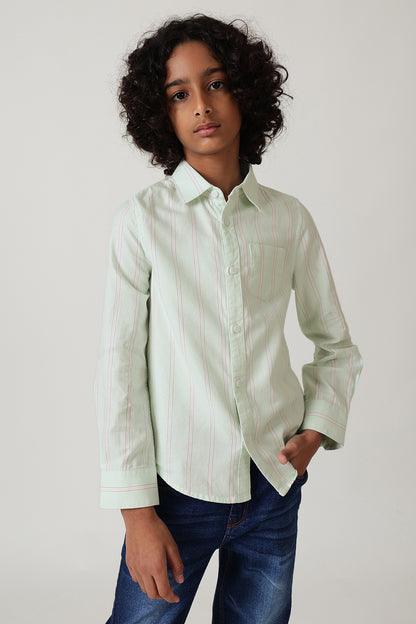 Boys White Pin Tucked Shirt