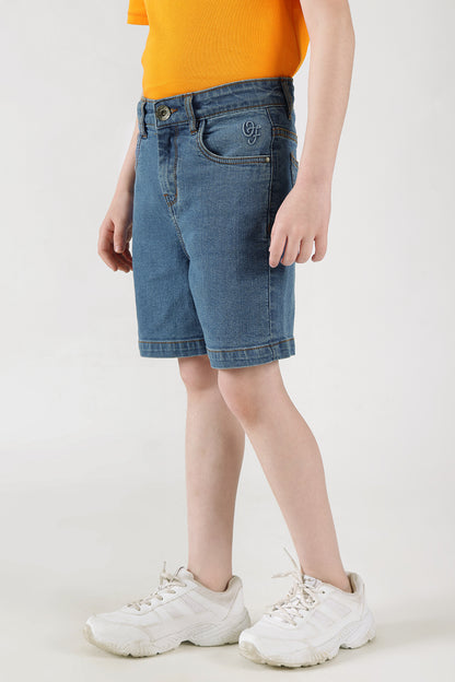 Boys Blue Denim Shorts by One Friday
