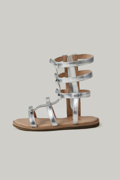 Girls Silver Solid Sandal