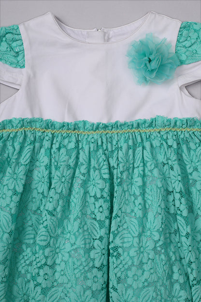 One Friday Baby Girls Mint Lace Dress
