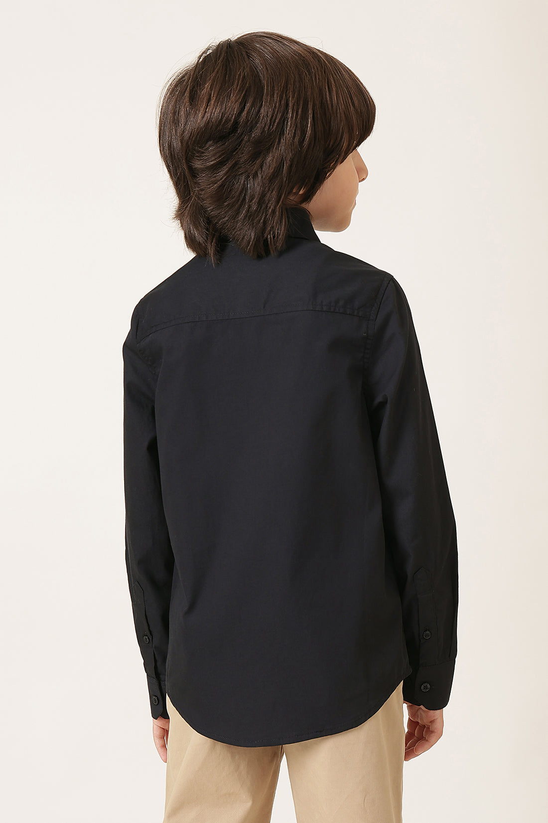 Boys Black Poplin Cotton Shirt