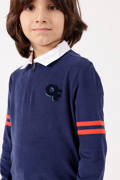Boys Navy Blue Polo T-Shirt