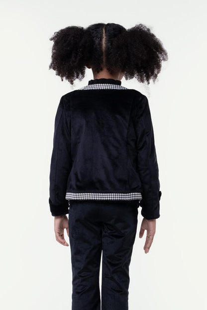 Girls Houndstooth Noir Jacket
