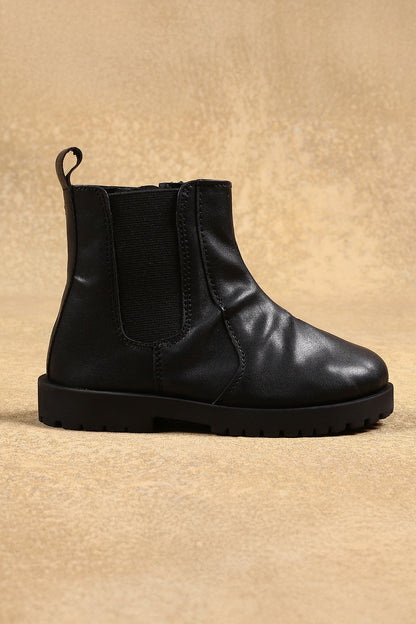 Boys Black Solid Boots