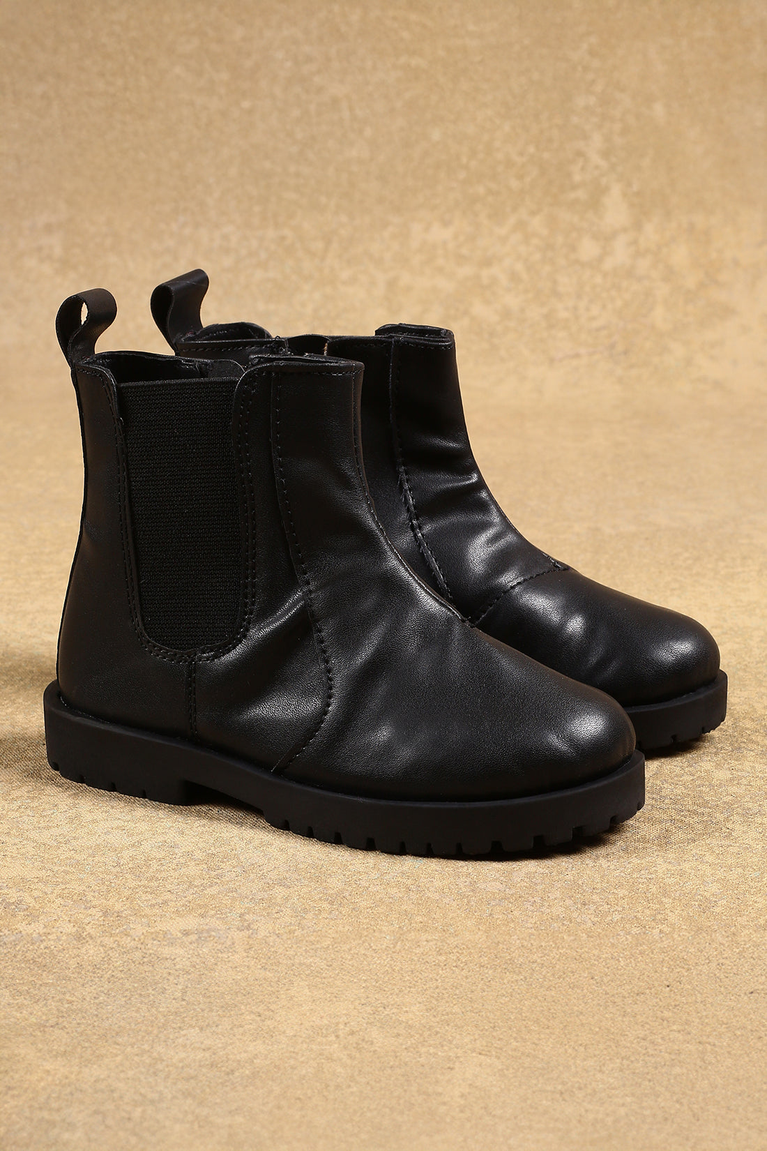 Boys Black Solid Boots