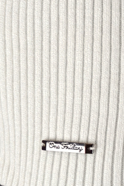 Boys Off White Flat Knit High Neck Jumper